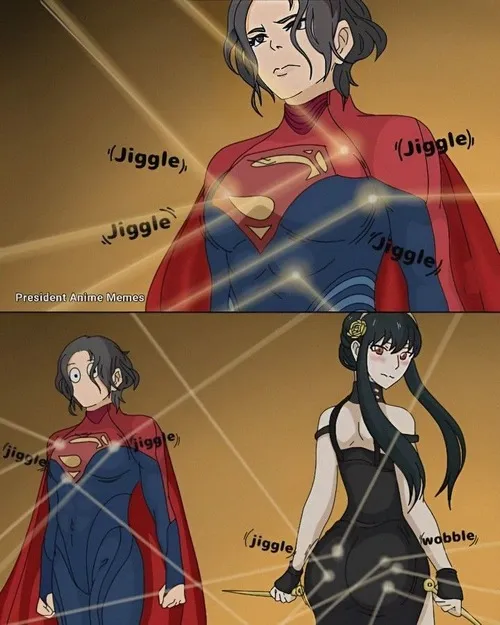 Meme Superman bật khả năng bay trong ánh sáng vàng