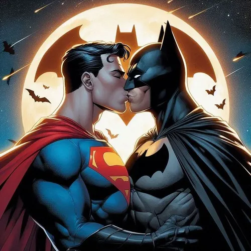 Meme siêu nhân hôn người dơi dưới trăng