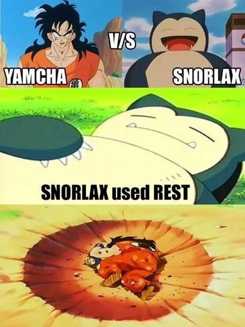 Meme Yamcha ngã sấp giữa hố đất tạo khoảnh khắc hài.